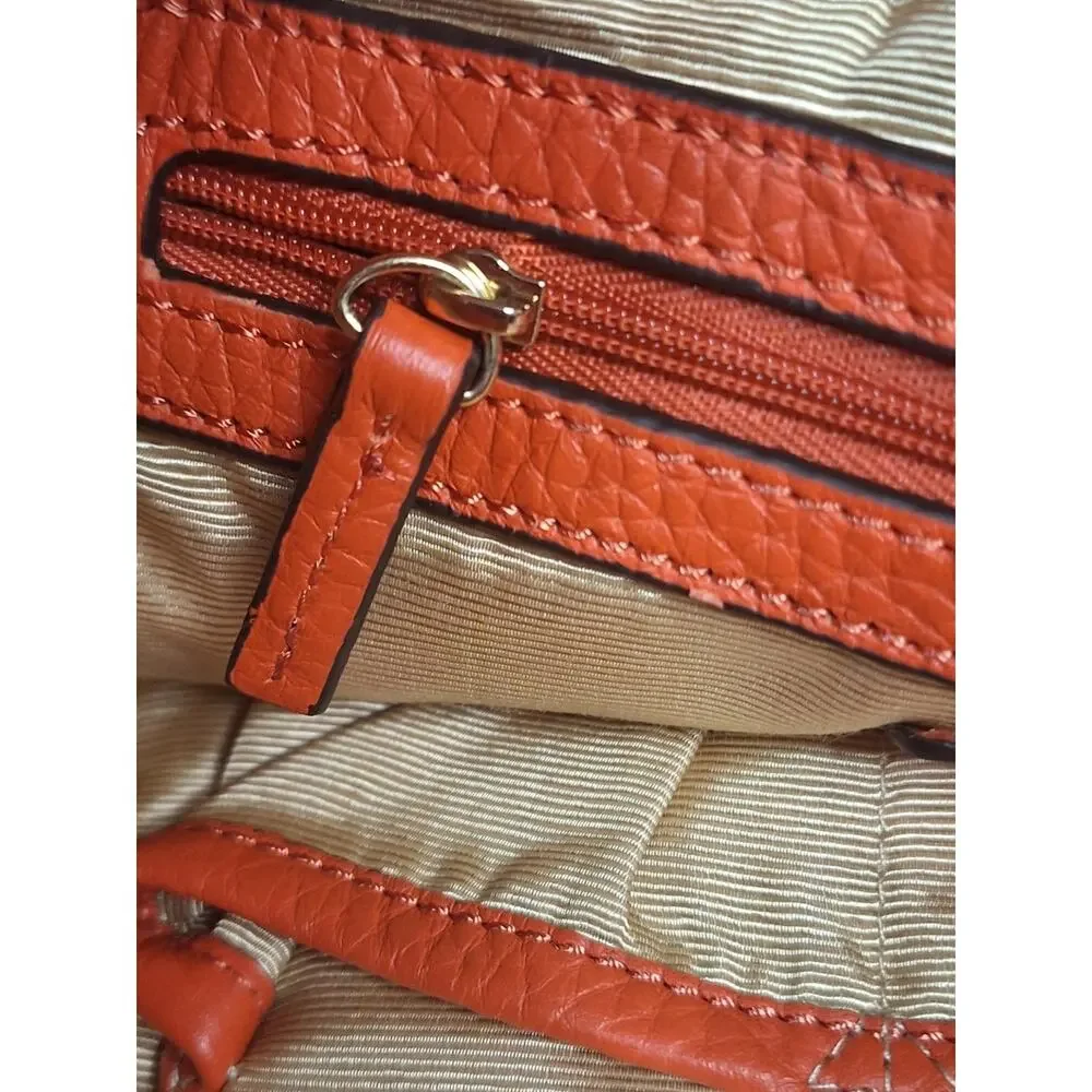 Dolce Vita Collection Womens Western Red Leather Backpack Bucket Purse W/Fringes
